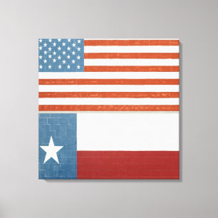 US-amerikanische und texanische Flagge USA Rot Wei Leinwanddruck