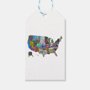 US Amerikanische Vereinigte Staaten Karte Flagge K Geschenkanhänger