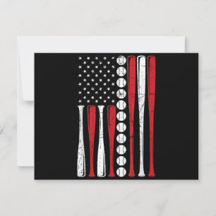 US-amerikanische Vintage-Baseballflagge 4. Juli Dankeskarte