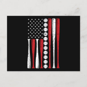 US-amerikanische Vintage-Baseballflagge 4. Juli Feiertagspostkarte