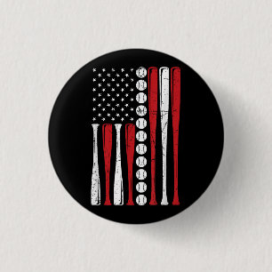 US-amerikanische Vintage-Baseballflagge zum 4. Jul Button