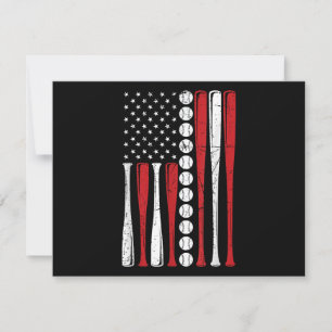 US-amerikanische Vintage-Baseballflagge zum 4. Jul Feiertagskarte