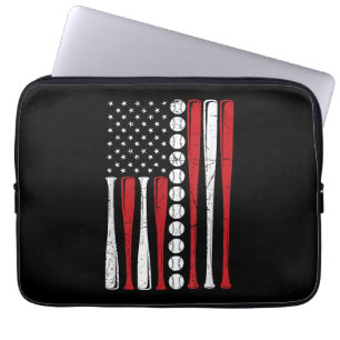 US-amerikanische Vintage-Baseballflagge zum 4. Jul Laptopschutzhülle
