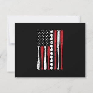 US-amerikanische Vintage-Baseballflagge zum 4. Jul RSVP Karte