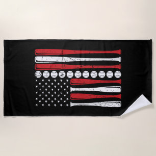 US-amerikanische Vintage-Baseballflagge zum 4. Jul Strandtuch