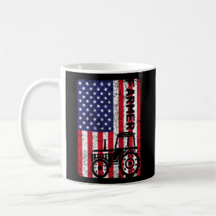US-amerikanischer Flag Farm Tractor Bauer Farm Kaffeetasse