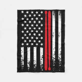 US-amerikanischer Flag Retro Music Drummer Drum St Fleecedecke