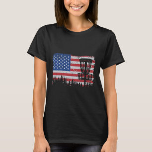 Us-amerikanischer Flagge Disc Golf Korb Frisbee Vi T-Shirt