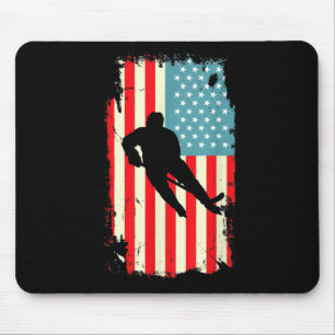 US-amerikanischer Flagge Hockeyspieler Eishockey U Mousepad