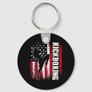 Us amerikanischer Flagge Kickboxen Fighter Kickbox Schlüsselanhänger