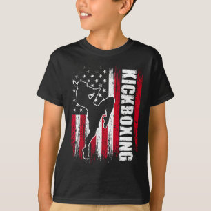 Us-amerikanischer Flagge Kickboxen Fighter Kickbox T-Shirt