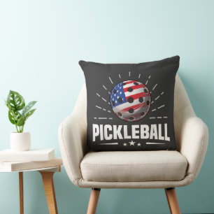 US-amerikanischer Flaggen-Pickleball-Spieler Kissen