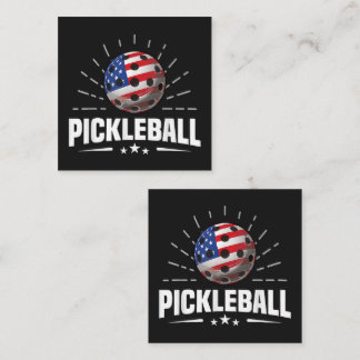 US-amerikanischer Flaggen-Pickleballspieler Quadratische Visitenkarte