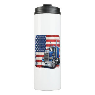 US-amerikanischer Flaggen-Sattelzugfahrer Thermosbecher