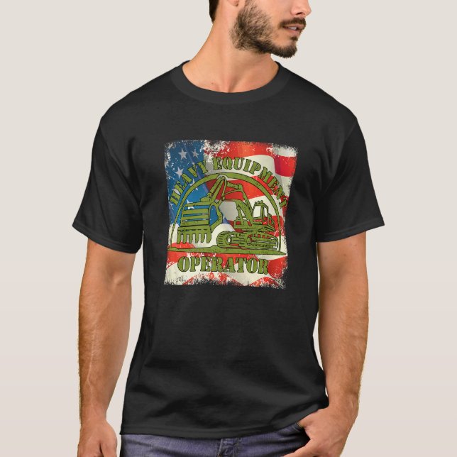 US-amerikanischer Flaggenbetreiber für Schwergerät T-Shirt (Vorderseite)