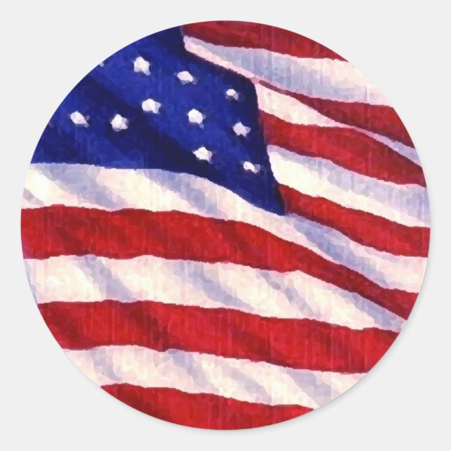 US-amerikanischer Pop-Art-Sticker Runder Aufkleber (Vorderseite)