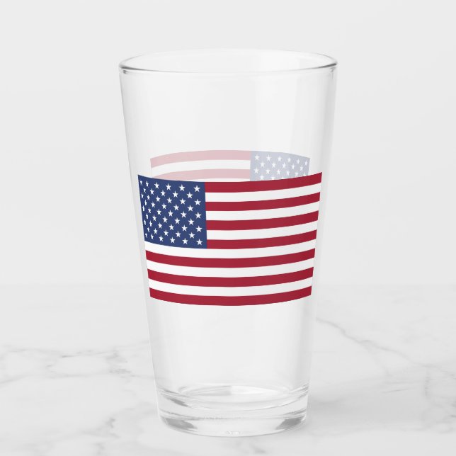 US-amerikanisches Flaggendesign Trinkglas Glas (Vorderseite)