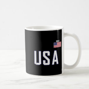 US-amerikanisches Flaggenskiteam Coole Skiausrüstu Kaffeetasse