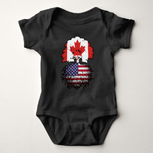US-amerikanisches kanadisches Tree-Roots-Flag Baby Strampler