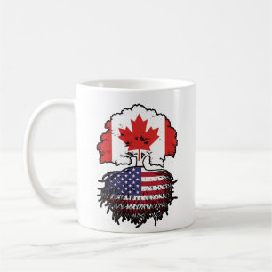 US-amerikanisches kanadisches Tree-Roots-Flag Kaffeetasse