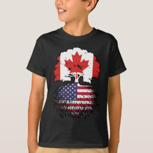 US-amerikanisches kanadisches Tree-Roots-Flag T-Shirt
