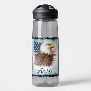 US-Armee-Flagge & Adler Trinkflasche