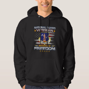 US Army National Guard Veteran American Flag Vint Hoodie
