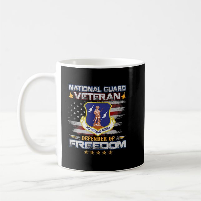 US Army National Guard Veteran American Flag Vint Kaffeetasse (Links)