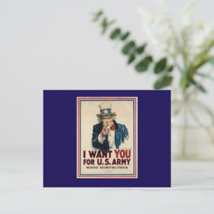 US Army Recruitment Vintage Poster Postkarte
