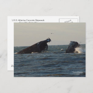 US Atlantus Concrete Shipwreck, NJ Postcard Postkarte