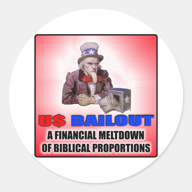 US-BAILOUT-Aufkleber Runder Aufkleber (Vorderseite)