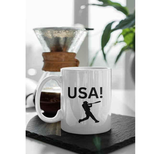 US-Baseballspieler mit Punkt als Kugel Kaffeetasse (Von Creator hochgeladen)