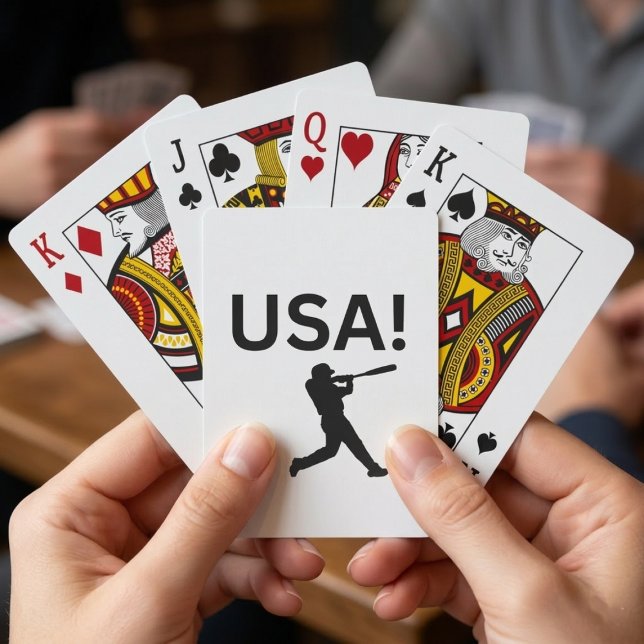 US-Baseballspieler mit Punkt als Kugel Spielkarten (Von Creator hochgeladen)