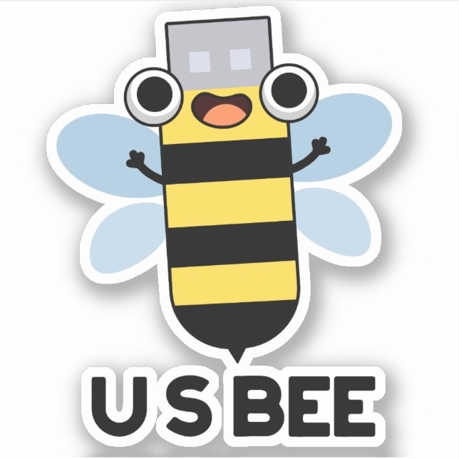 US Bee Funny USB Technical Pub Aufkleber (Vorderseite)