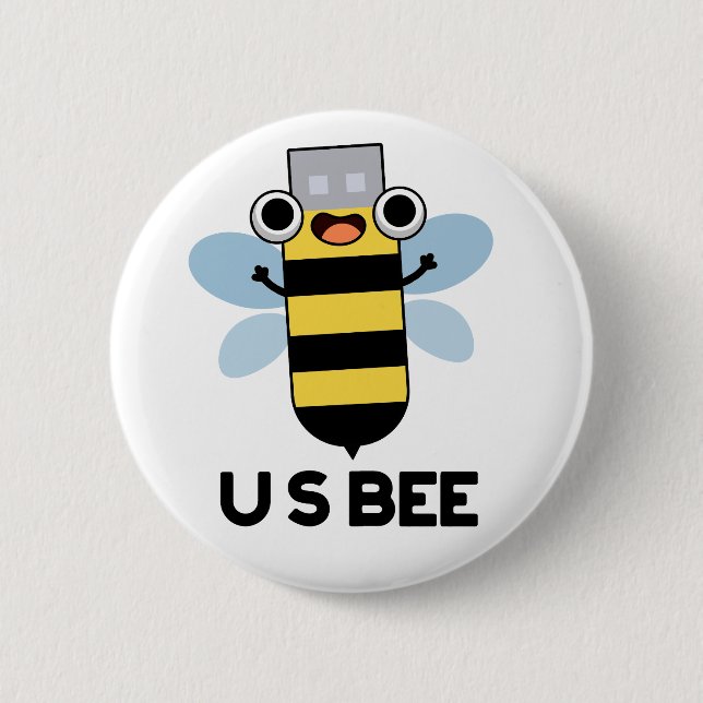 US Bee Funny USB Technical Pub Button (Vorderseite)