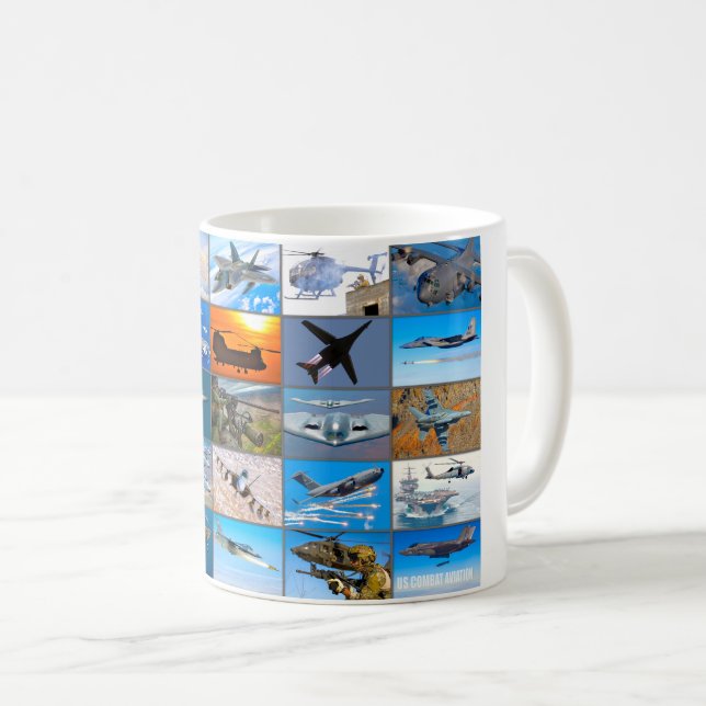 US-BEKÄMPFUNG DER LUFTFAHRT "MONTAGE" KAFFEETASSE (VorderseiteRechts)