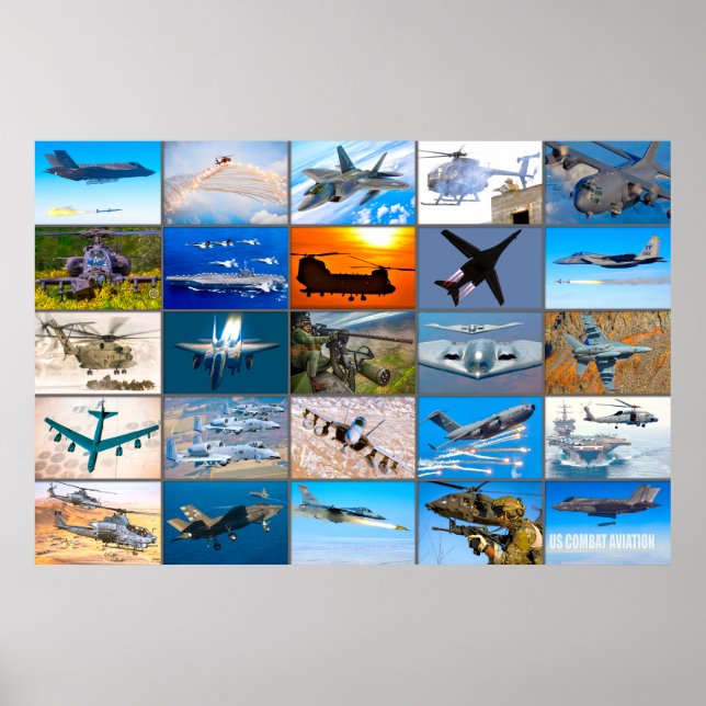 US-BEKÄMPFUNG DER LUFTFAHRT "MONTAGE" POSTER (Vorne)