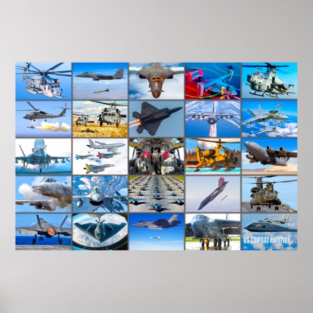US-BEKÄMPFUNG DER LUFTFAHRT "MONTAGE" POSTER (Vorne)