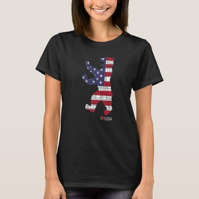 US Berlin  Berlin Bear   I Love Berlin USA Bear T-Shirt (Vorderseite)