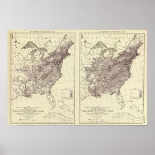 US-Bevölkerung 1830-1840 Poster