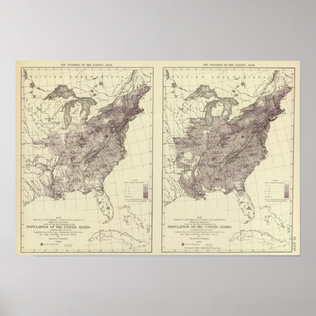 US-Bevölkerung 1830-1840 Poster (Vorne)