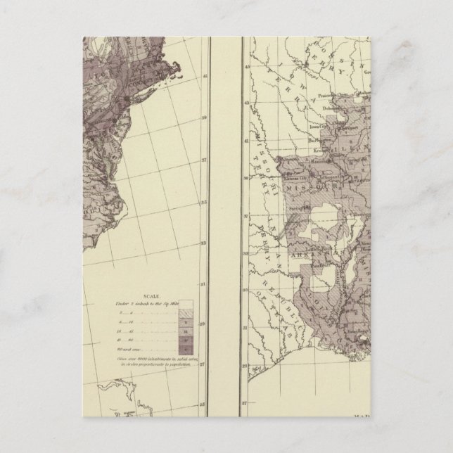 US-Bevölkerung 1830-1840 Postkarte (Vorderseite)
