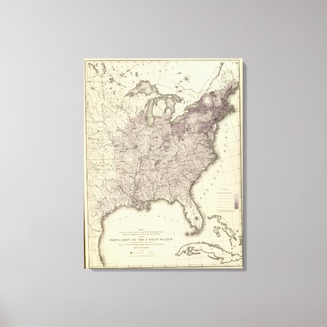 US-Bevölkerung 1850 Leinwanddruck (Vorderseite)
