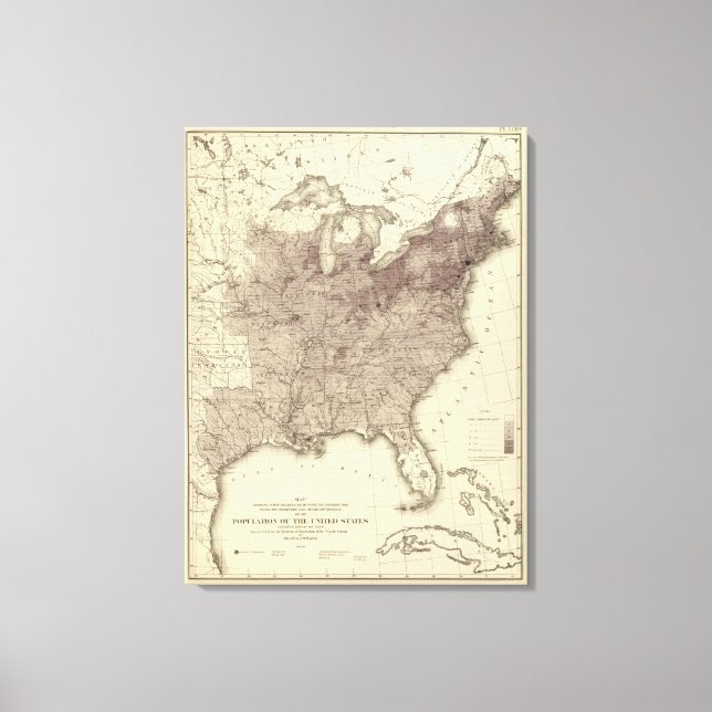 US-Bevölkerung 1860 Leinwanddruck (Vorderseite)