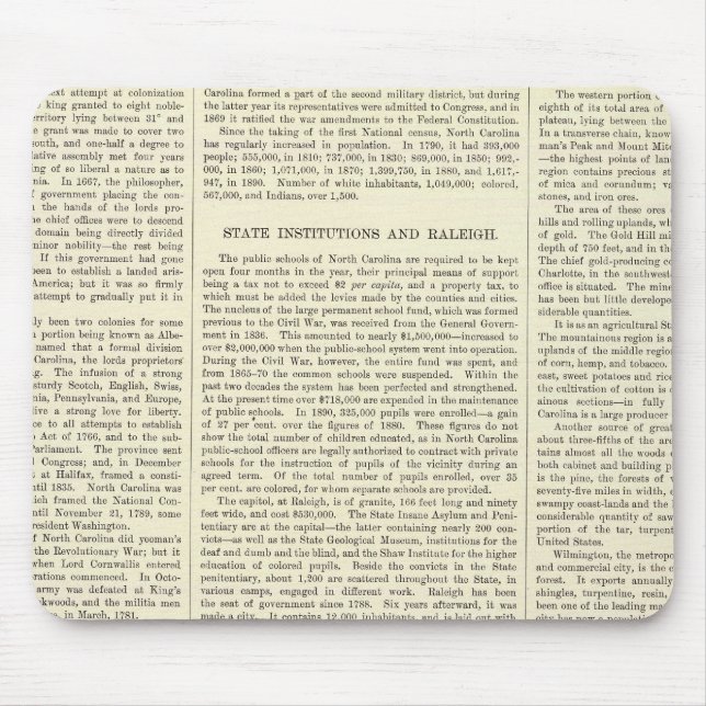 US-Bevölkerung nach Höhe, 1880-1890 Mousepad (Vorne)