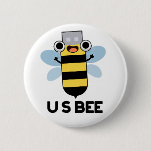US-Biene-lustiger-USB-technischer-Wortwitz  Button