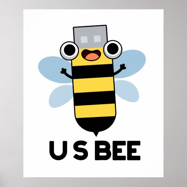 US-Biene lustiger USB technischer Wortwitz  Poster (Vorne)