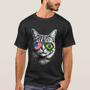 US Brasilianische Katze Sonnenbrille Design Brasil T-Shirt