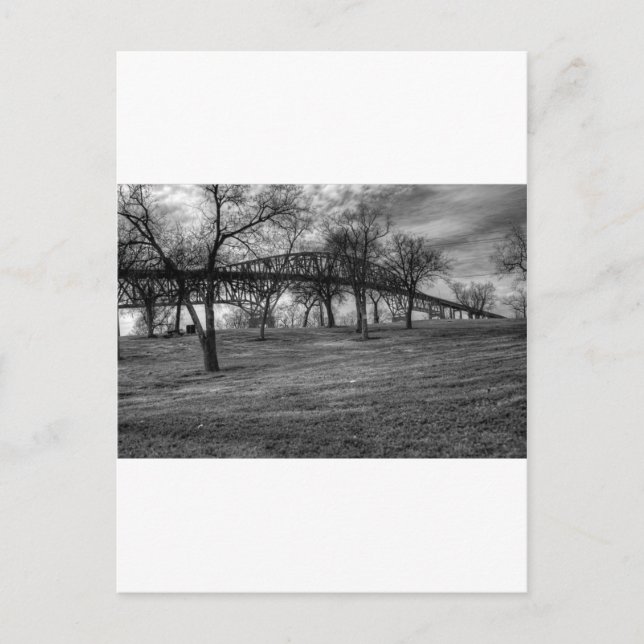 US, Brücke auf Port Arthur, TX. Schwarzweiss. Postkarte (Vorderseite)