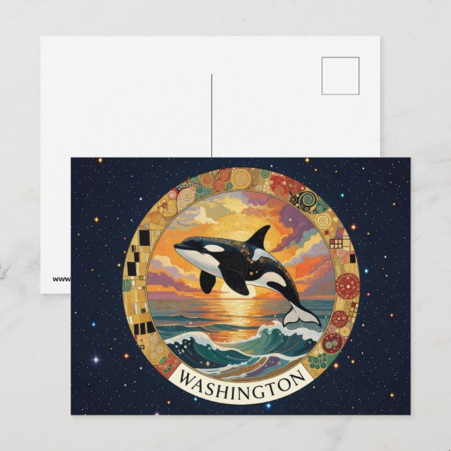 US-Bundesstaat Washington Symbolik Postkarte (Vorne/Hinten)